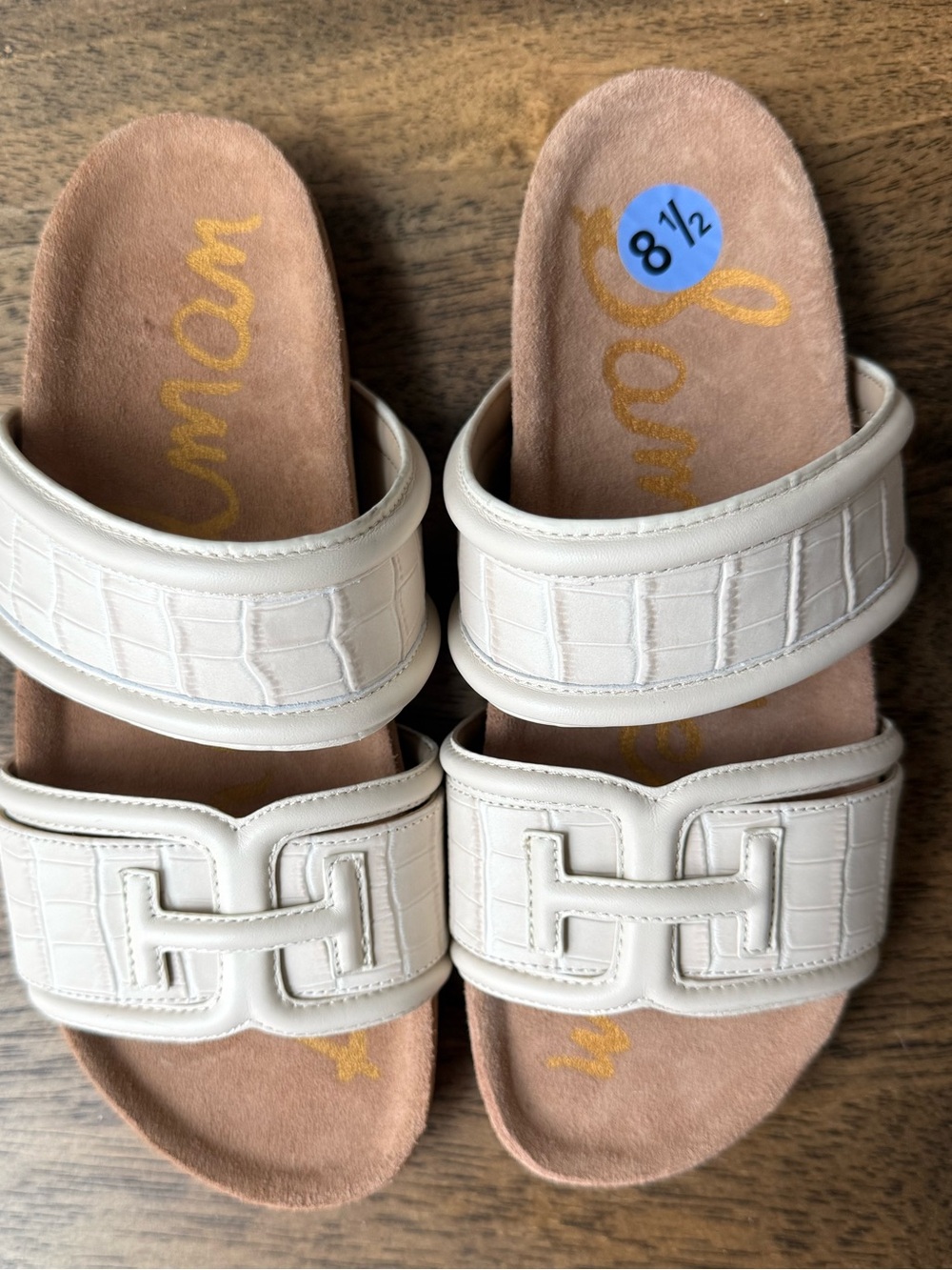 Sam Edelman Ivory Rowan Double-Band Slide Sandals